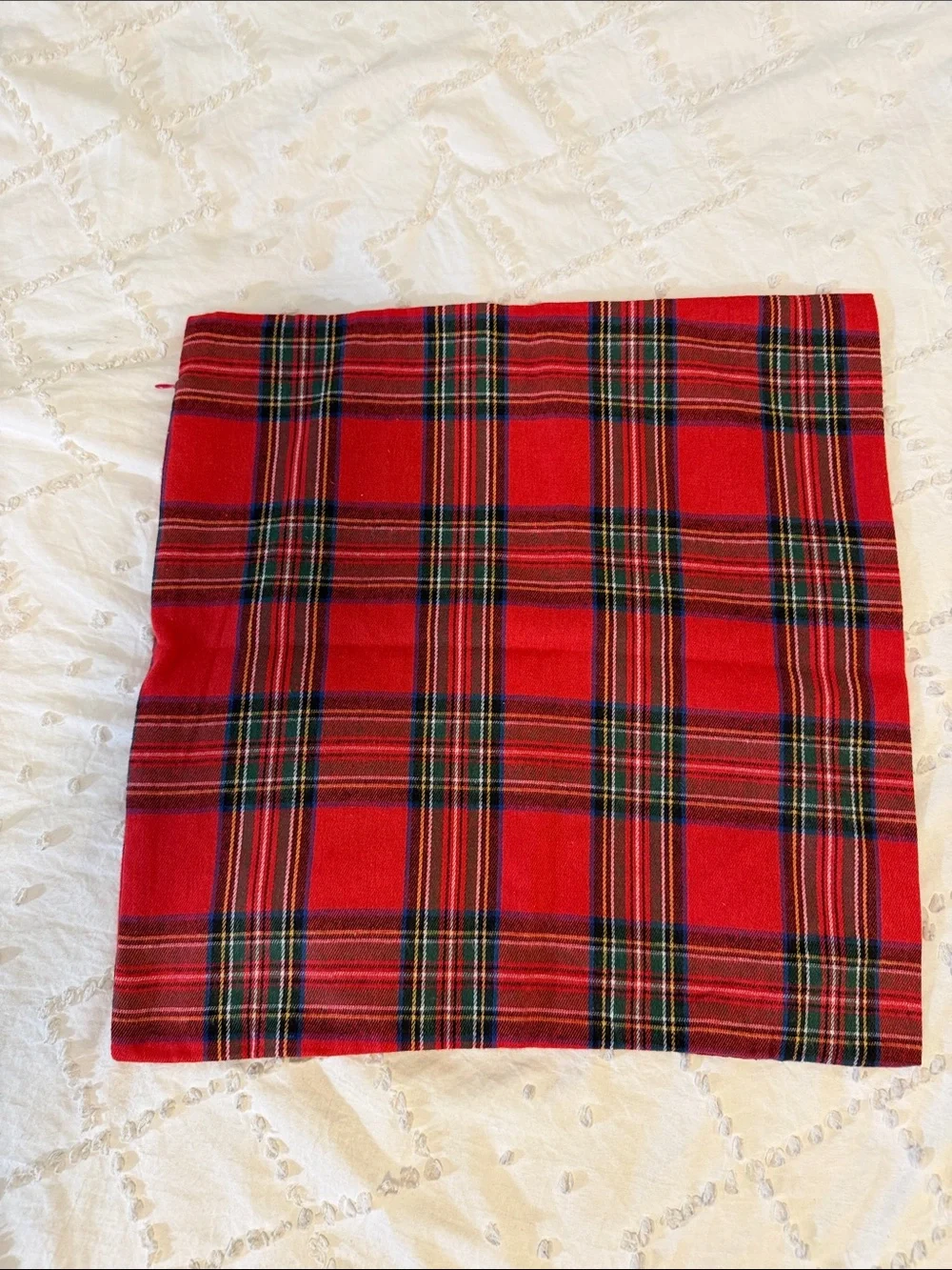 Red Plaid Accent Pillow Cover new